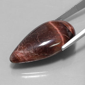 Tiger's eye matrix multicolore naturelle en forme de poire, 33,34 ct, opaque