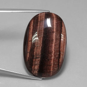 Tiger's eye matrix multicolore naturelle coupe ovale, 42,21 ct, opaque