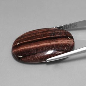 Tiger's eye matrix multicolore naturelle coupe ovale, 42,21 ct, opaque