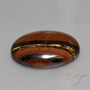 Oeil de Tigre Matrice Multicolore naturelle ovale, 43.68 ct, Opaque