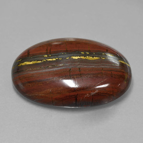 Oeil de Tigre Matrice Multicolore naturelle Coupe ovale, 49.03 ct, Opaque