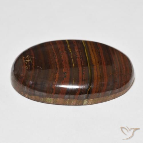 Oeil de Tigre Matrice Multicolore naturelle ovale, 76.48 ct, Opaque