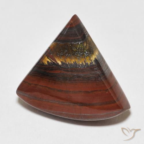 Oeil de Tigre Matrice Multicolore naturelle Trillion, 18.42 ct, Opaque