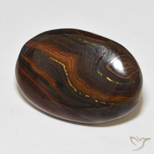 Oeil de Tigre Matrice Multicolore naturelle ovale, 44.70 ct, Opaque