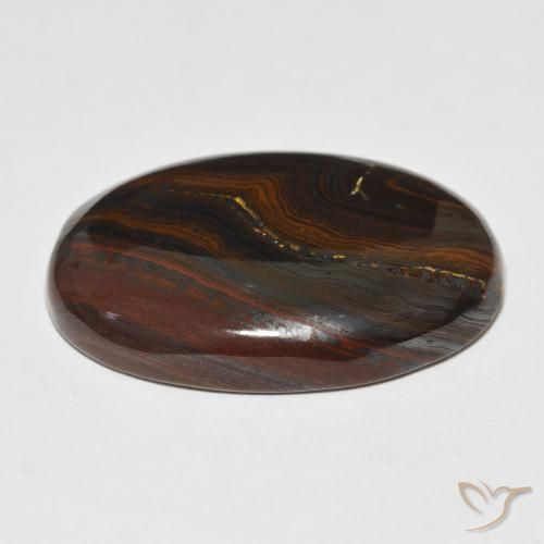 Oeil de Tigre Matrice Multicolore naturelle ovale, 44.70 ct, Opaque