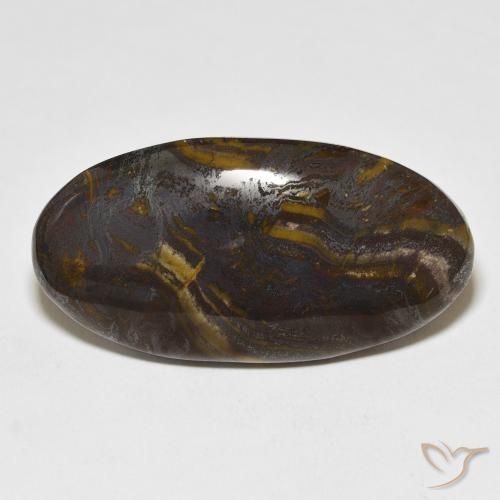 Oeil de Tigre Matrice Multicolore naturelle ovale, 45.45 ct, Opaque