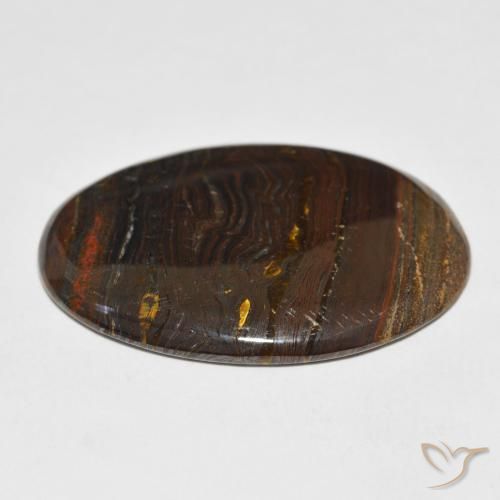 Oeil de Tigre Matrice Multicolore naturelle ovale, 44.52 ct, Opaque