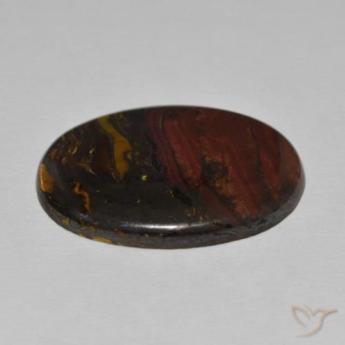 Oeil de Tigre Matrice Multicolore naturelle ovale, 30.34 ct, Opaque