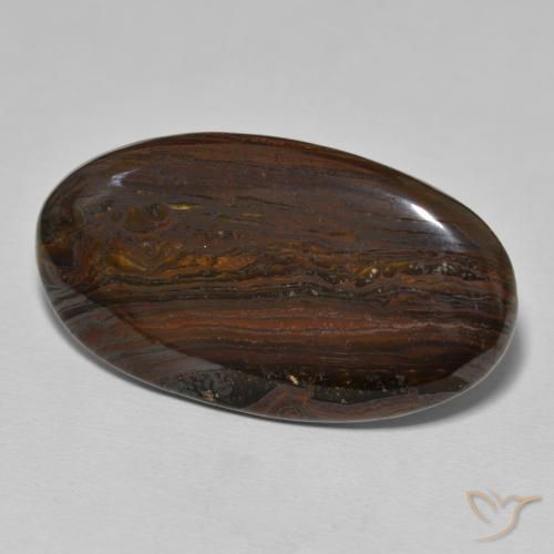 Oeil de Tigre Matrice Multicolore naturelle ovale, 34.97 ct, Opaque