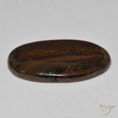 Oeil de Tigre Matrice Multicolore naturelle ovale, 34.97 ct, Opaque
