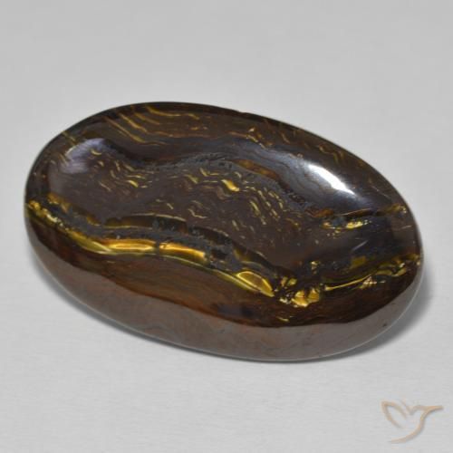 Oeil de Tigre Matrice Multicolore naturelle ovale, 37.26 ct, Opaque