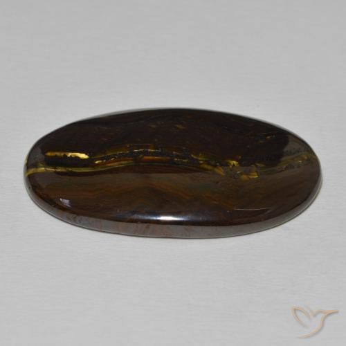 Oeil de Tigre Matrice Multicolore naturelle ovale, 37.26 ct, Opaque