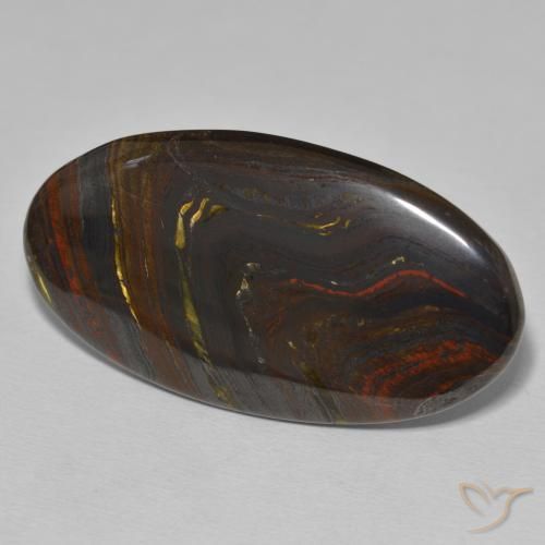 Oeil de Tigre Matrice Multicolore naturelle ovale, 42.75 ct, Opaque