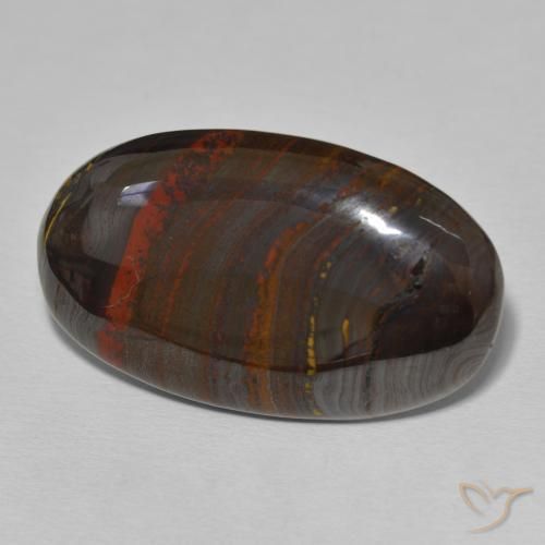 Oeil de Tigre Matrice Multicolore naturelle ovale, 31.26 ct, Opaque