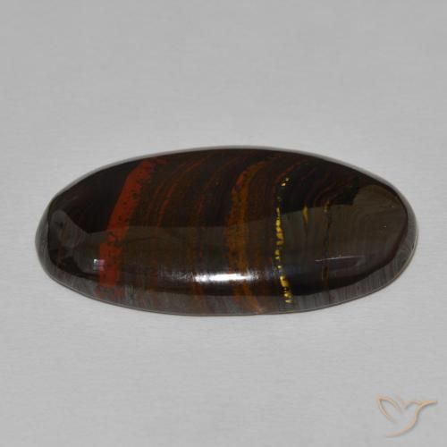 Oeil de Tigre Matrice Multicolore naturelle ovale, 31.26 ct, Opaque