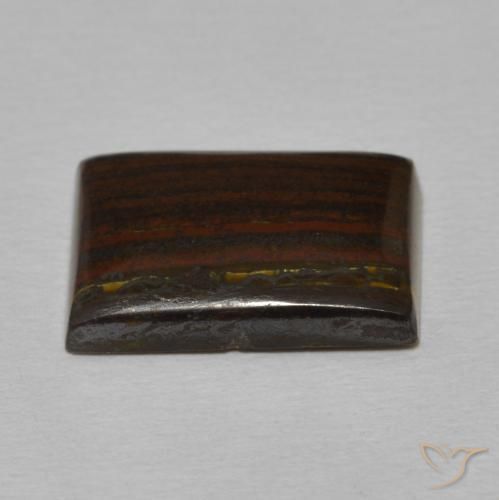 Oeil de Tigre Matrice Multicolore naturelle Baquette, 6.07 ct, Opaque