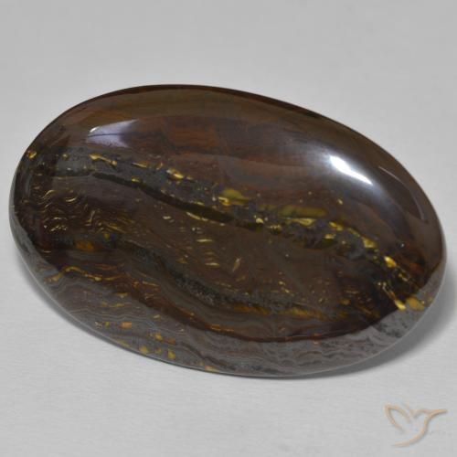 Oeil de Tigre Matrice Multicolore naturelle ovale, 44.07 ct, Opaque