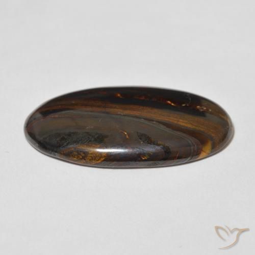 Oeil de Tigre Matrice Multicolore naturelle ovale, 31.33 ct, Opaque