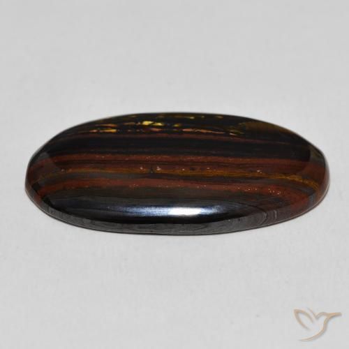 Oeil de Tigre Matrice Multicolore naturelle ovale, 23.48 ct, Opaque