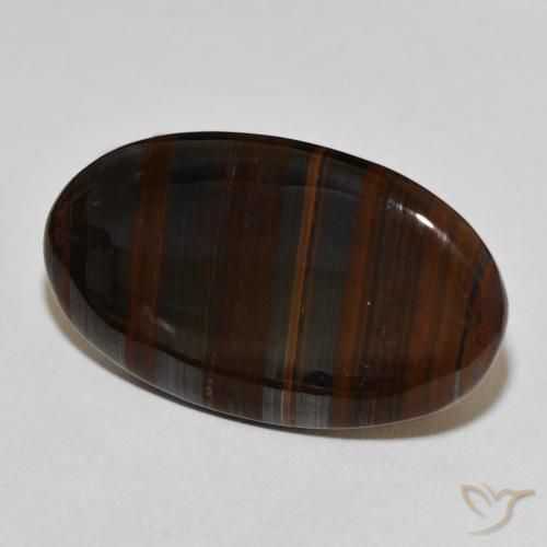 Oeil de Tigre Matrice Multicolore naturelle ovale, 37.05 ct, Opaque