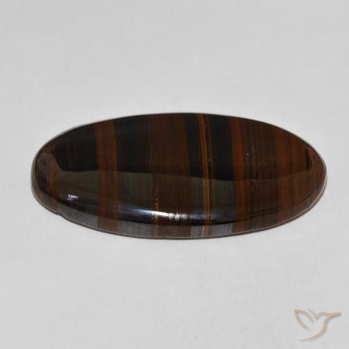 Oeil de Tigre Matrice Multicolore naturelle ovale, 37.05 ct, Opaque