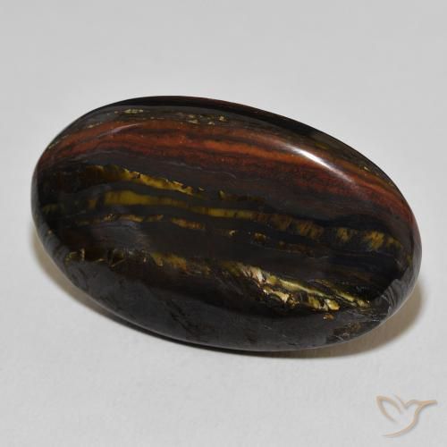 Oeil de Tigre Matrice Multicolore naturelle ovale, 49.72 ct, Opaque
