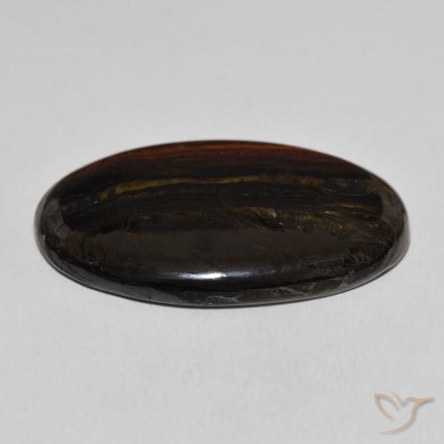 Oeil de Tigre Matrice Multicolore naturelle ovale, 49.72 ct, Opaque