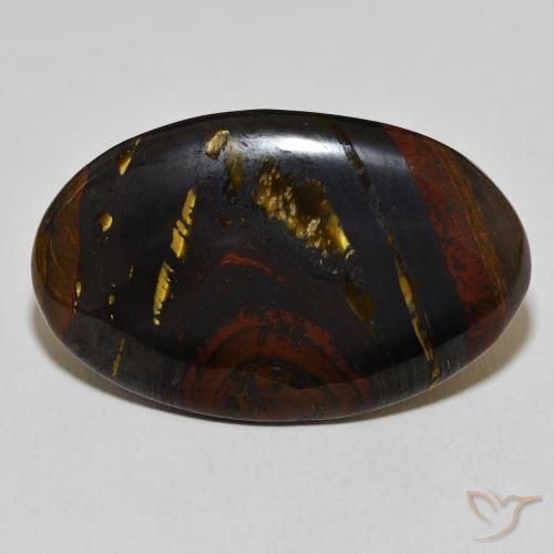 33.61ct Naturel Multicolore Oeil de Tigre Matrice, ovale, Opaque