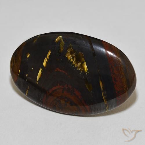 Oeil de Tigre Matrice Multicolore naturelle ovale, 33.61 ct, Opaque
