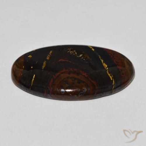 Oeil de Tigre Matrice Multicolore naturelle ovale, 33.61 ct, Opaque