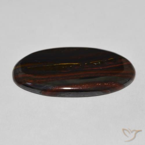 Oeil de Tigre Matrice Multicolore naturelle ovale, 29.81 ct, Opaque