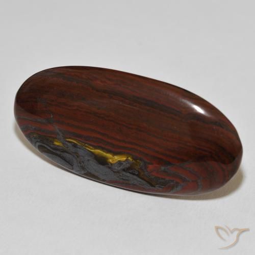 Oeil de Tigre Matrice Multicolore naturelle ovale, 33.09 ct, Opaque