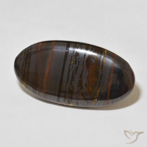 Oeil de Tigre Matrice Multicolore naturelle ovale, 36.56 ct, Opaque