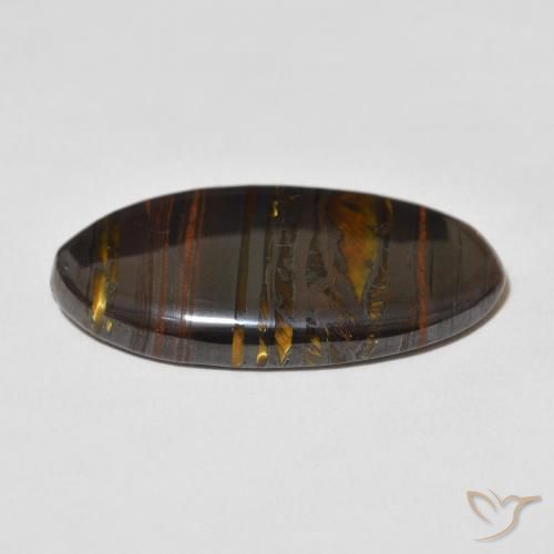 Oeil de Tigre Matrice Multicolore naturelle ovale, 36.56 ct, Opaque