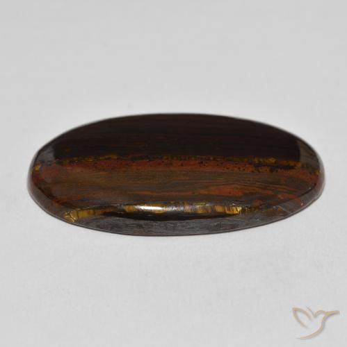 Oeil de Tigre Matrice Multicolore naturelle ovale, 46.28 ct, Opaque