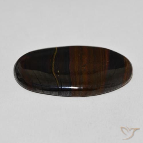 Oeil de Tigre Matrice Multicolore naturelle ovale, 30.78 ct, Opaque