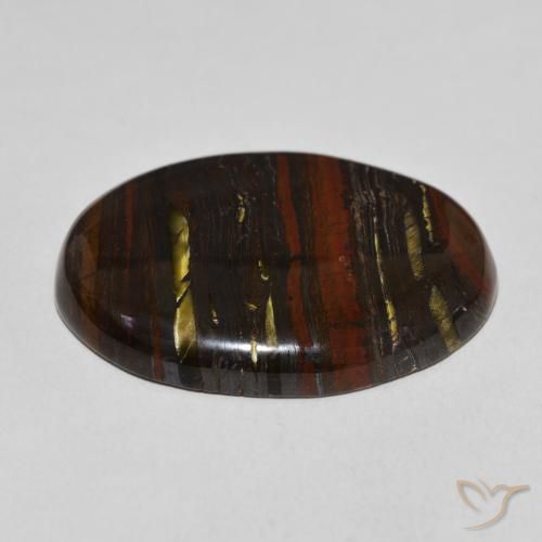 Oeil de Tigre Matrice Multicolore naturelle ovale, 43.25 ct, Opaque