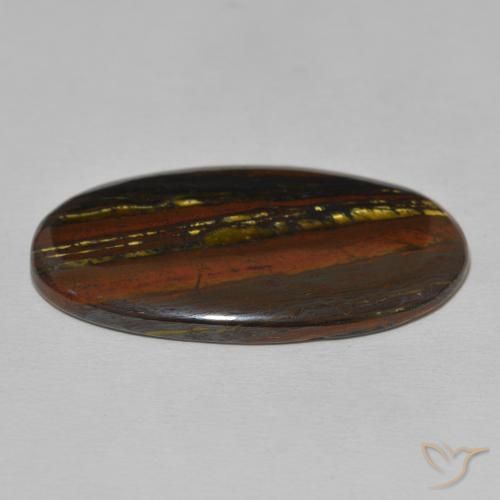 Oeil de Tigre Matrice Multicolore naturelle ovale, 32.15 ct, Opaque