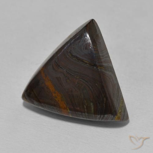 Oeil de Tigre Matrice Multicolore naturelle Trillion, 15.56 ct, Opaque