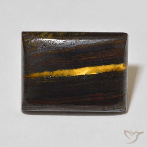 Oeil de Tigre Matrice Multicolore naturelle Baquette, 23.57 ct, Opaque