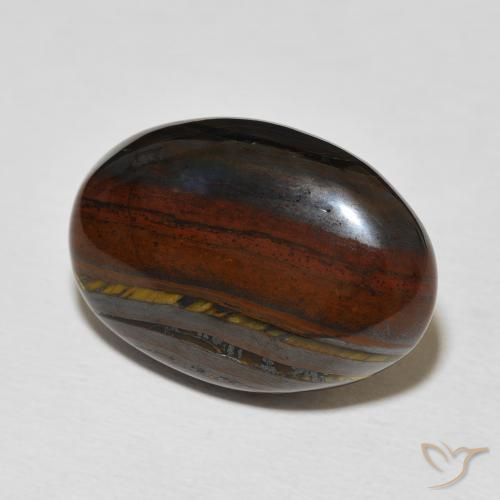 Oeil de Tigre Matrice Multicolore naturelle ovale, 20.82 ct, Opaque