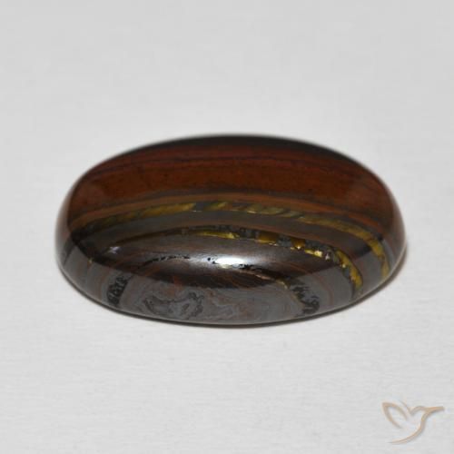 Oeil de Tigre Matrice Multicolore naturelle ovale, 20.82 ct, Opaque