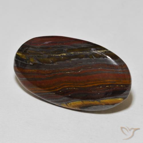 Oeil de Tigre Matrice Multicolore naturelle ovale, 32.51 ct, Opaque