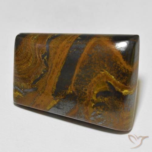 Oeil de Tigre Matrice Multicolore naturelle Baquette, 67.54 ct, Opaque