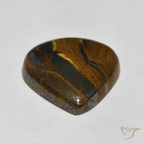 Oeil de Tigre Matrice Multicolore naturelle En forme de poire, 23.86 ct, Opaque