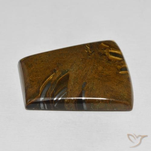Oeil de Tigre Matrice Multicolore naturelle Baquette, 45.29 ct, Opaque