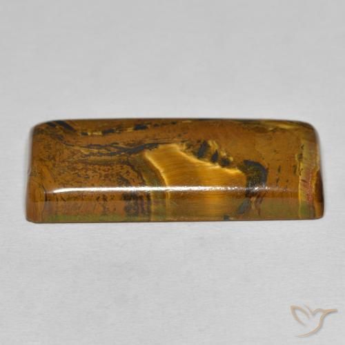 Oeil de Tigre Matrice Brun doré naturelle Baquette, 36.09 ct, Opaque