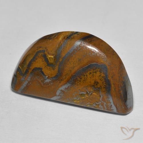Oeil de Tigre Matrice Marron chaud naturelle Fantaisie, 36.48 ct, Opaque