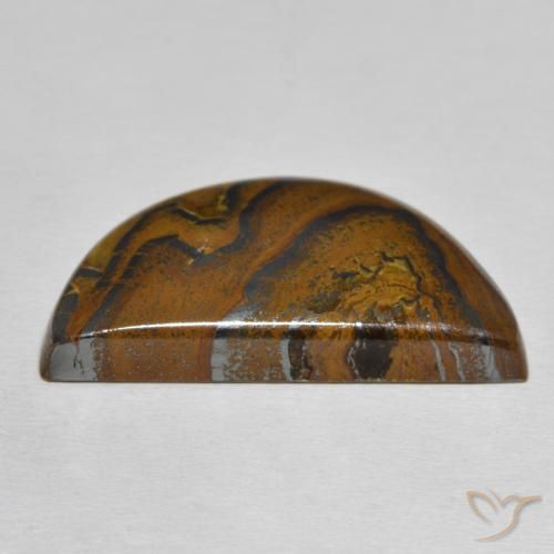 Oeil de Tigre Matrice Marron chaud naturelle Fantaisie, 36.48 ct, Opaque