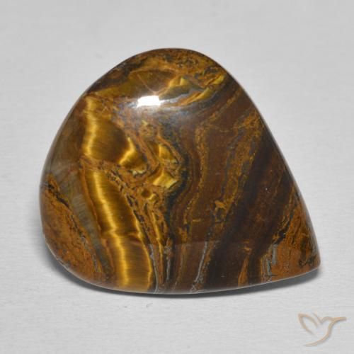 Oeil de Tigre Matrice Brun cèdre naturelle En forme de poire, 24.22 ct, Opaque